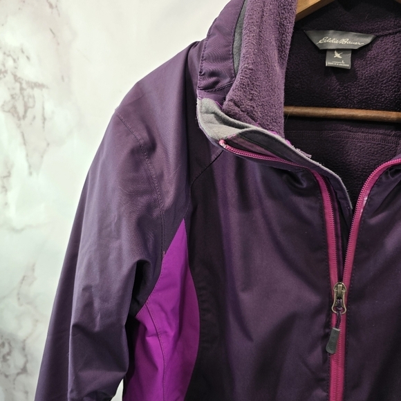 Eddie Bauer Jacket Womens Large Purple Pink 3 In 1 Ski Shell Coat Winter Fleece - Picture 2 of 10